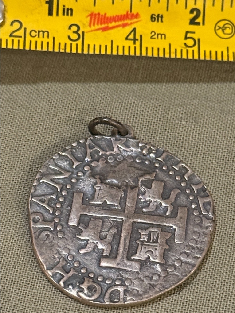 Vintage Silver-Tone Coin Pendant Necklace - Silver